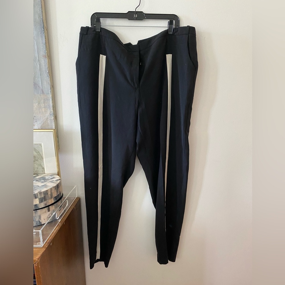 Women’s Plus Size ASOS Black Trouser with white stripe size 18